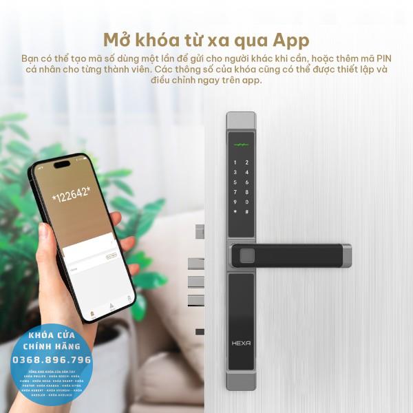 Khóa vân tay Hexa A100 cho cửa nhôm