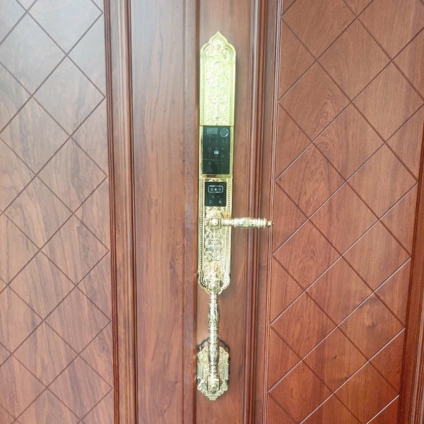 Khóa cửa vân tay tân cổ điển Avolock AC 999 FaceID Gold 