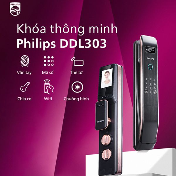 Khóa cửa vân tay Philips DDL303 Camera