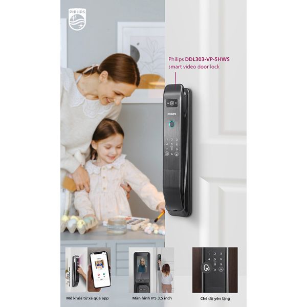 Khóa cửa vân tay Philips DDL303 Camera