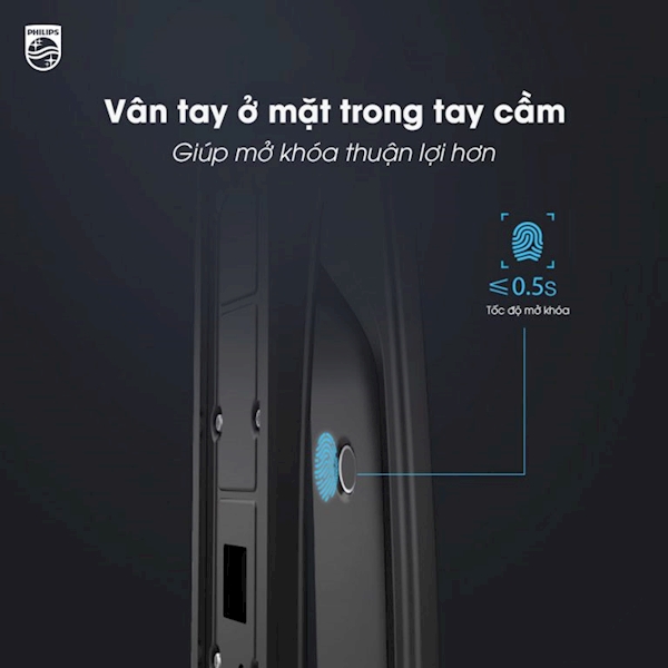 Khóa cửa vân tay Philips DDL702 8HWS Face 3D