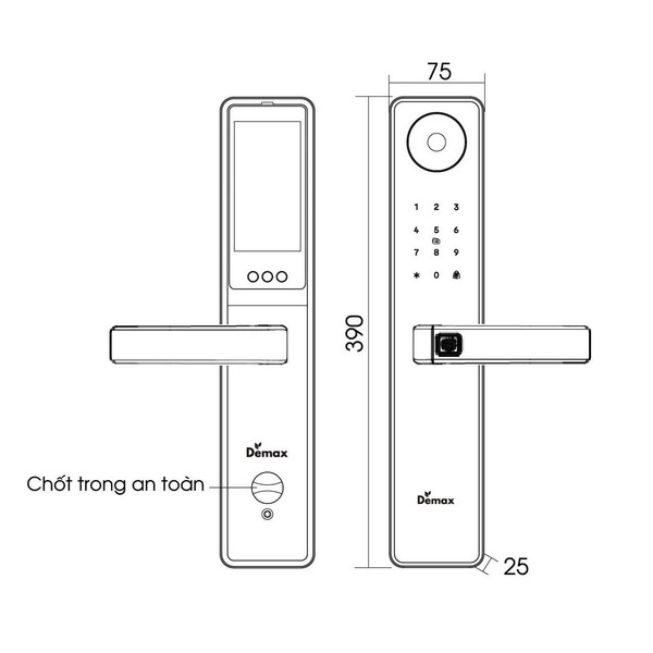 Khóa vân tay thông minh có camera Demax EL-C66 chính hãng - chi tiết