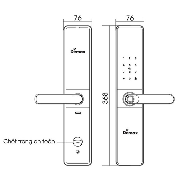 Khóa thông minh có camera Demax EL-C68 chính hãng - chi tiết