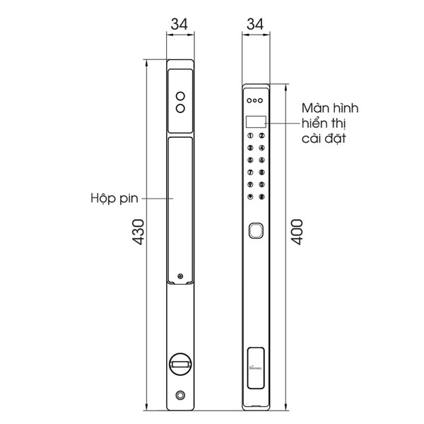 Khóa Face ID 3D chống nước IP66 Demax EL-MS908 CNC chính hãng - chi tiết