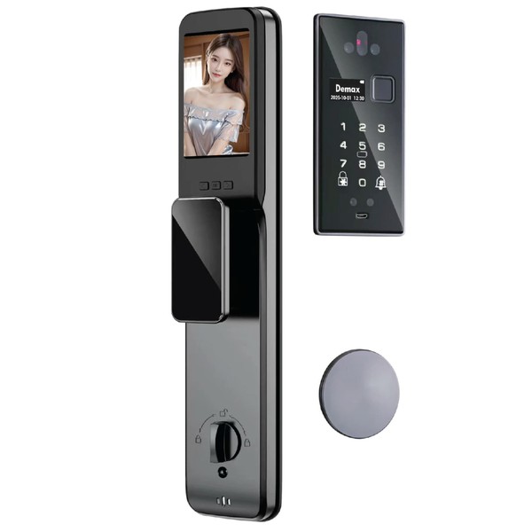 Khóa thông minh lắp âm Face ID Demax EL-Q965 CNC chính hãng - mặt sau
