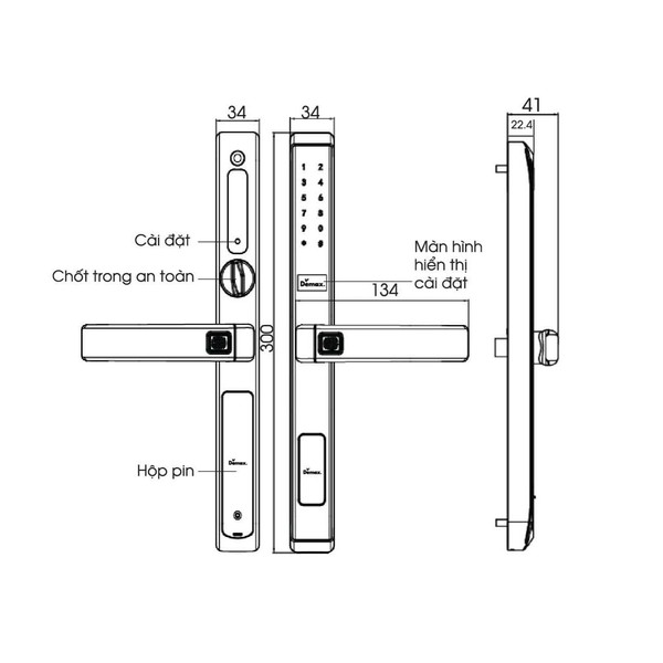 Khóa vân tay chống nước IP66 Demax EL688 chính hãng - chi tiết