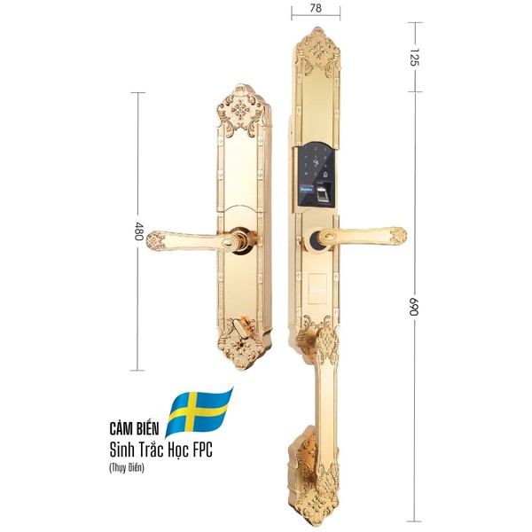 Khóa vân tay đại sảnh slim Demax EL819 chính hãng - chi tiết
