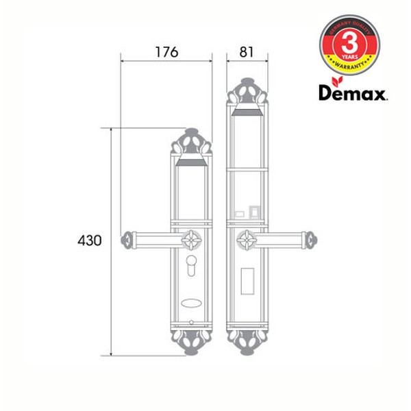 Khóa vân tay đại sảnh biệt thự Demax EL822 chính hãng - chi tiết