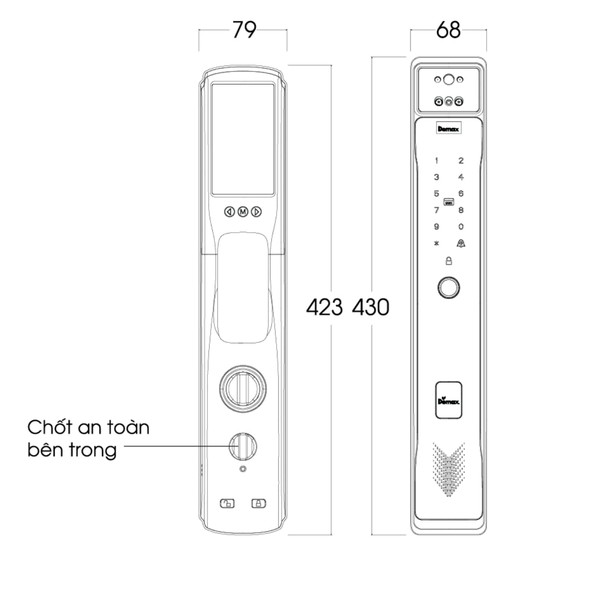 Khóa nhận diện khuôn mặt 3D Face ID Demax EL918 chính hãng - chi tiết