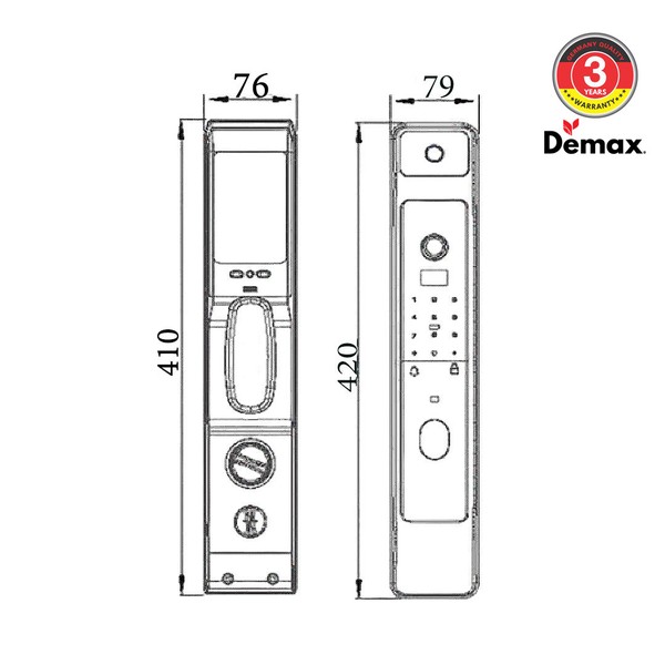 Khóa nhận diện khuôn mặt 3D Face ID Demax EL928 chính hãng - chi tiết