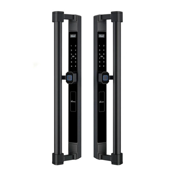 Khóa vân tay tay đẩy đại sảnh Demax SL808 LUX chính hãng - lắp đặt thực tế