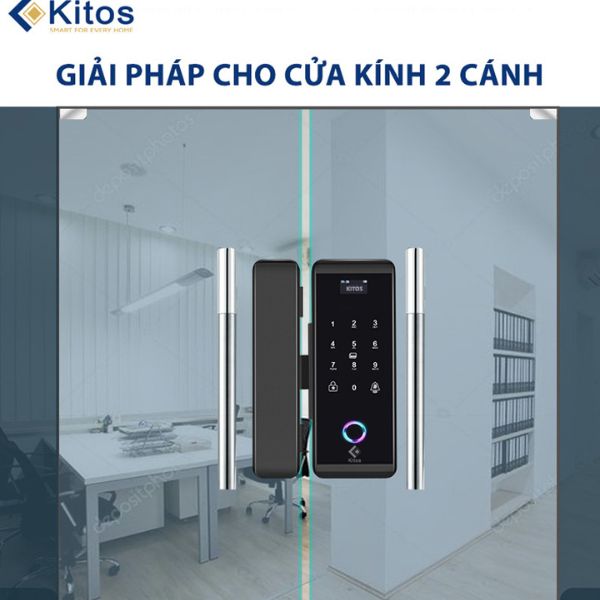 Khóa cửa kính cường lực vân tay Kitos KT GL60