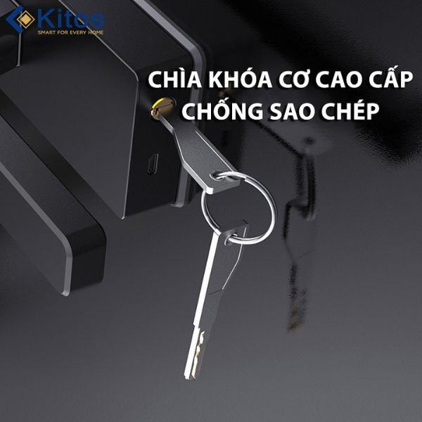 Khóa cửa kính cường lực vân tay Kitos KT GL60