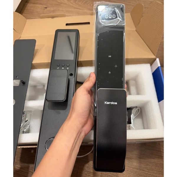 Khóa cửa vân tay Kardos GF18 nhận diện khuôn mặt và lòng bàn tay - mặt sau