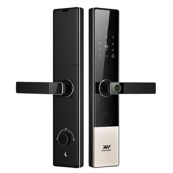 Khóa cửa vân tay Kawa K308 - lắp đặt thực tế