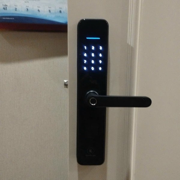 Khóa cửa vân tay Kassler KL696 Black, App Wifi, chống nước IP68