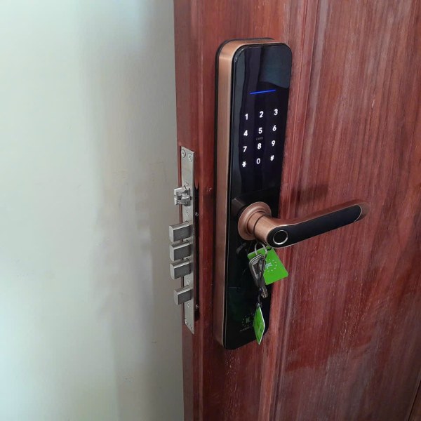 Khóa cửa vân tay Kassler KL696 Viền đồng đỏ, App Wifi, chống nước IP68