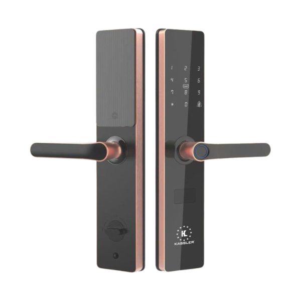 Khóa cửa vân tay Kassler KL399 Copper - lắp đặt thực tế