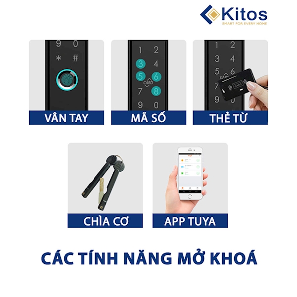 Khóa cửa nhôm vân tay Kitos KT AL38 Plus