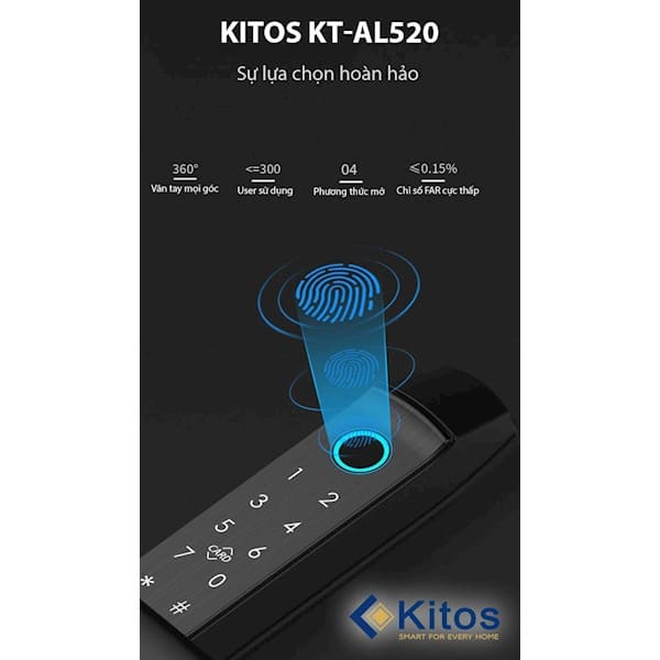 Khóa cửa nhôm vân tay Kitos KT AL520 II