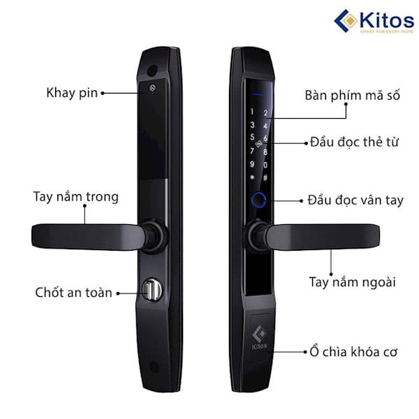 Khóa cửa nhôm vân tay Kitos KT AL520 II Plus