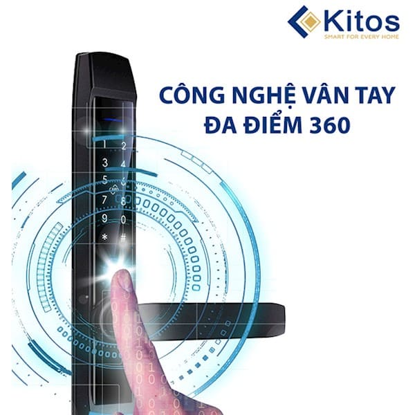 Khóa cửa nhôm vân tay Kitos KT AL520 II Plus