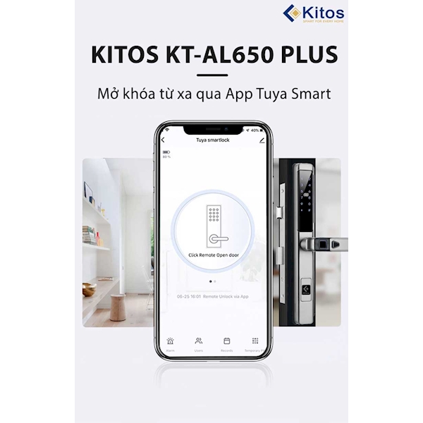 Khóa cửa nhôm vân tay Kitos KT AL650 Plus