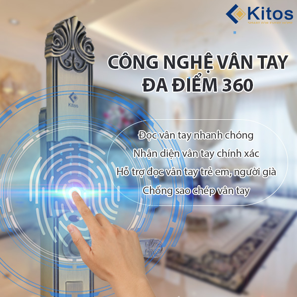 Khóa cửa vân tay tân cổ điển Kitos KT C200