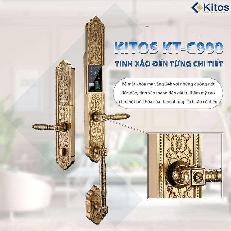 Khóa cửa vân tay tân cổ điển Kitos KT C900