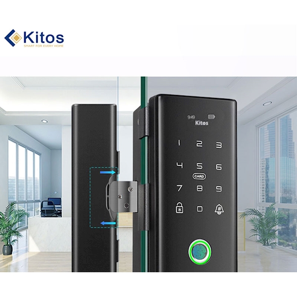 Khóa cửa kính cường lực vân tay Kitos KT GL80