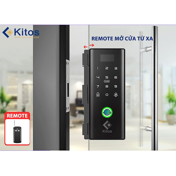 Khóa cửa kính cường lực vân tay Kitos KT GL80 Plus