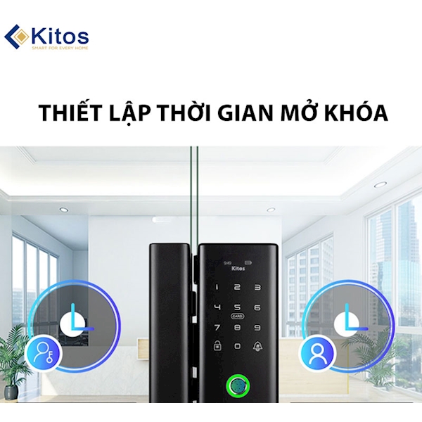 Khóa cửa kính cường lực vân tay Kitos KT GL80 Plus