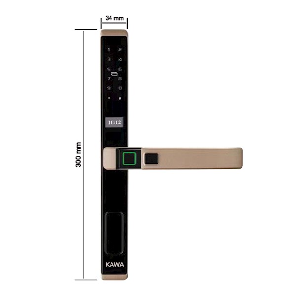 Khóa cửa nhôm kính vân tay Kawa KN301 chống nước Ip67